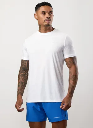 Water Based Ink Print DropShoulderDesign Gym King Progress Texture Tee - White