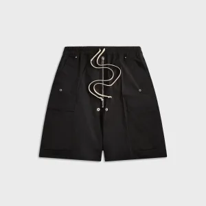 Rick Owens Cargobela Short - Black Clean Fabric Snag Free Zipper