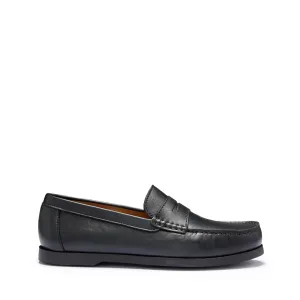 Boat Loafers, black leather Path Power Sole Safe