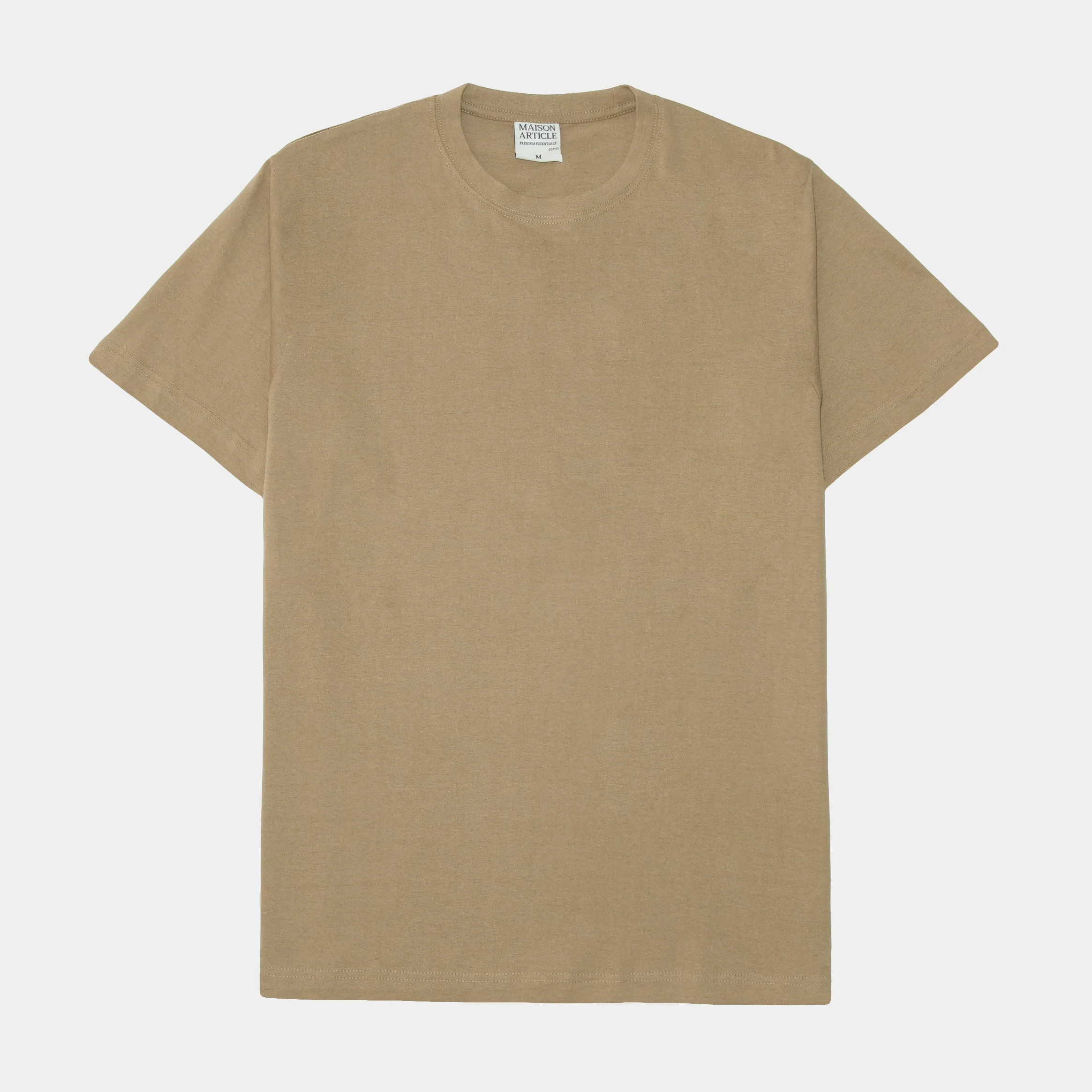 Solid Novelty Mens Short Sleeve Shirt (Dark Beige) Versatile Style Quick Dry Performance