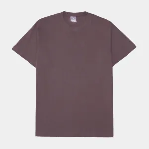 Solid Novelty Mens Short Sleeve Shirt (Purple) V-Neck Lightweight Weave