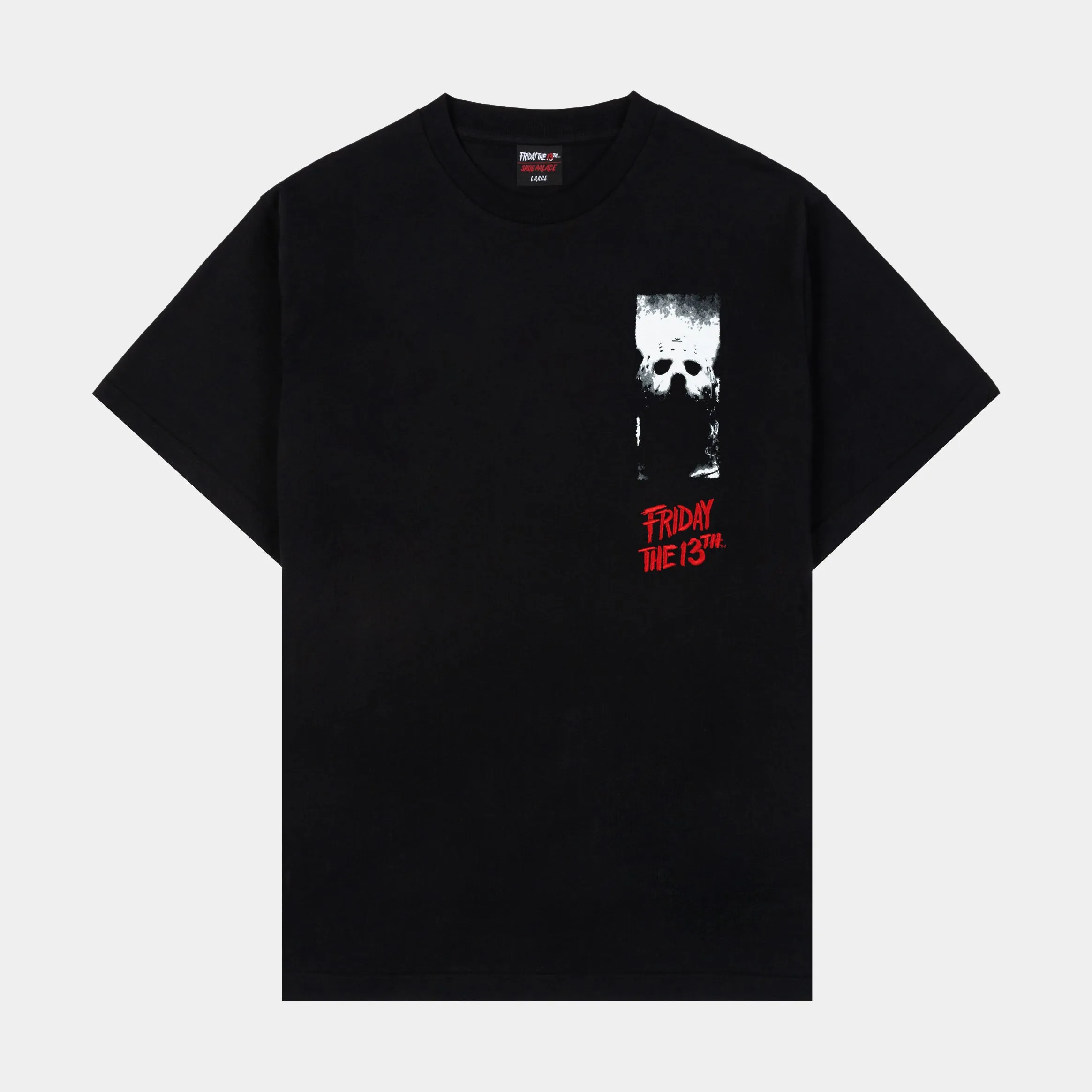 SP x Friday The 13th Jason Mask Mens Short Sleeve Shirt (Black/Red) Light and Soft Minimal Fashion