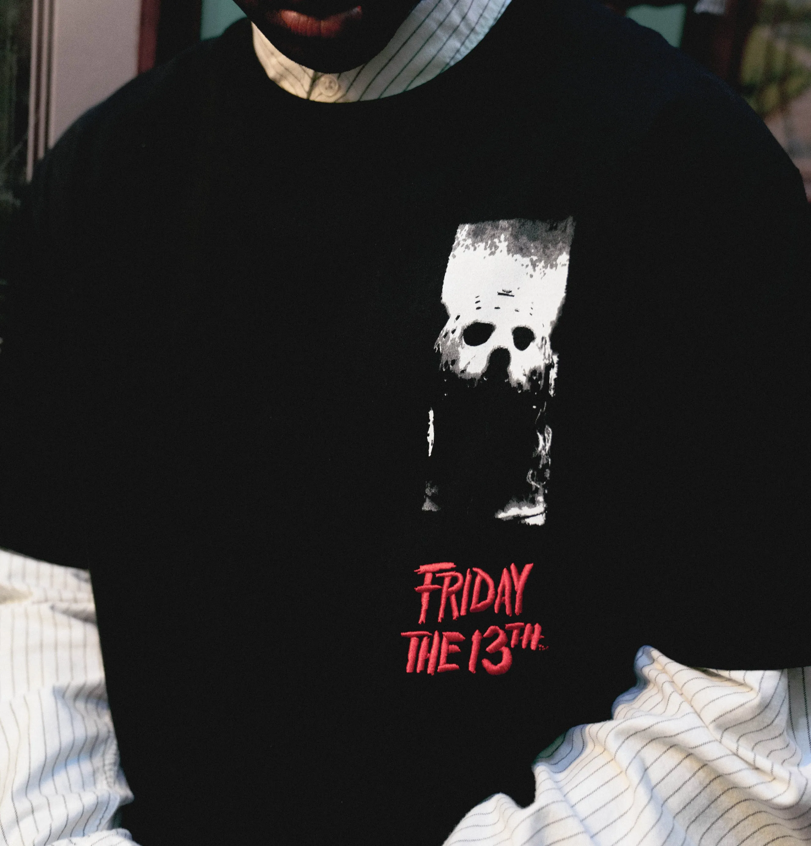 Perfect Design Easter SP x Friday The 13th Jason Mask Mens Short Sleeve Shirt (Black/Red)