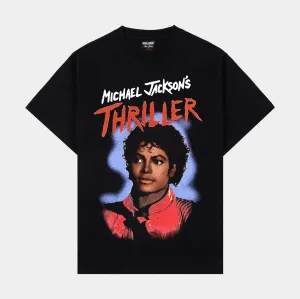 NeutralTonesCollection Light Flex SP x Michael Jackson Thriller Horror Mens Short Sleeve Shirt (Black/Red)