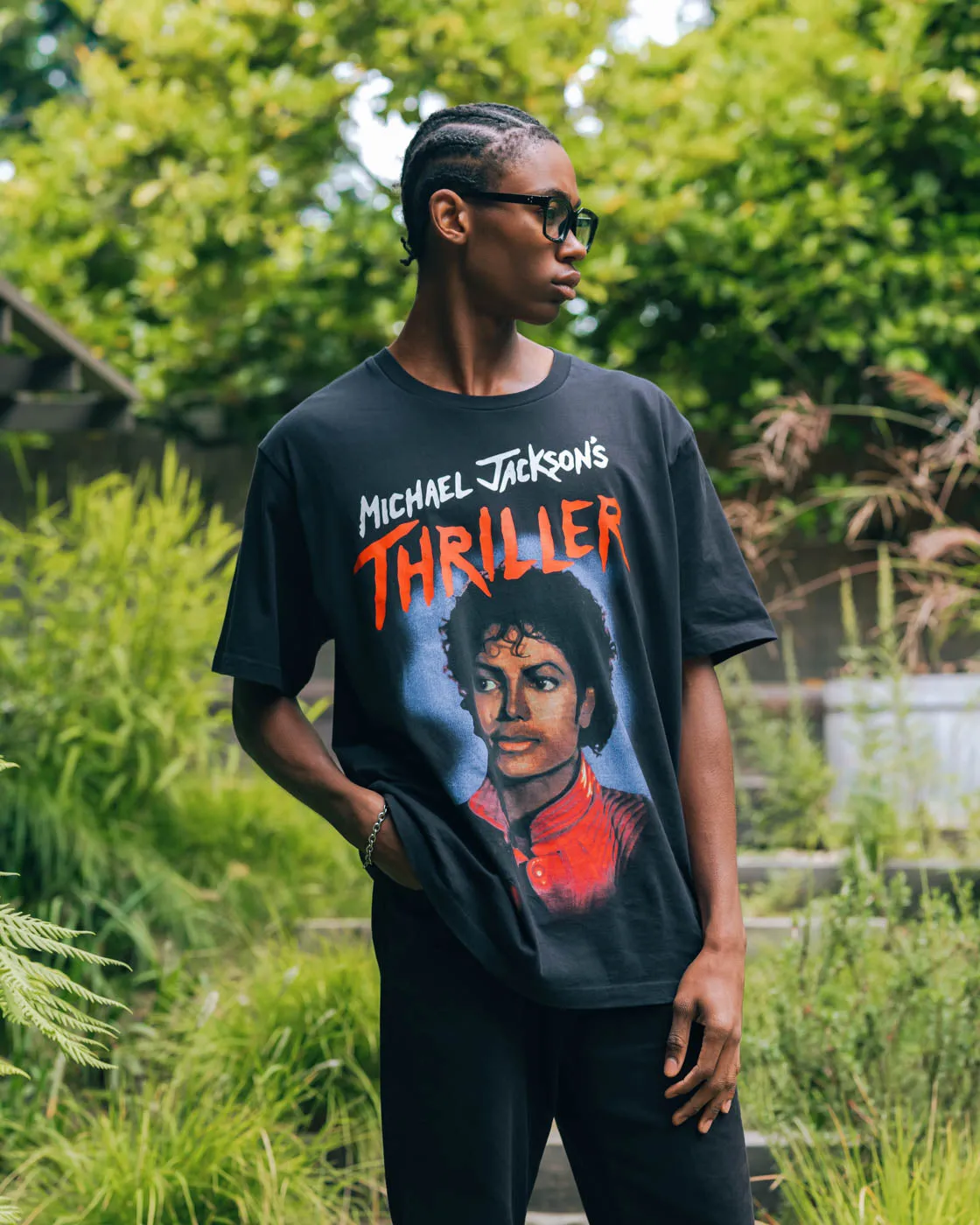 SP x Michael Jackson Thriller Horror Mens Short Sleeve Shirt (Black/Red) Chilly Comfort Wear