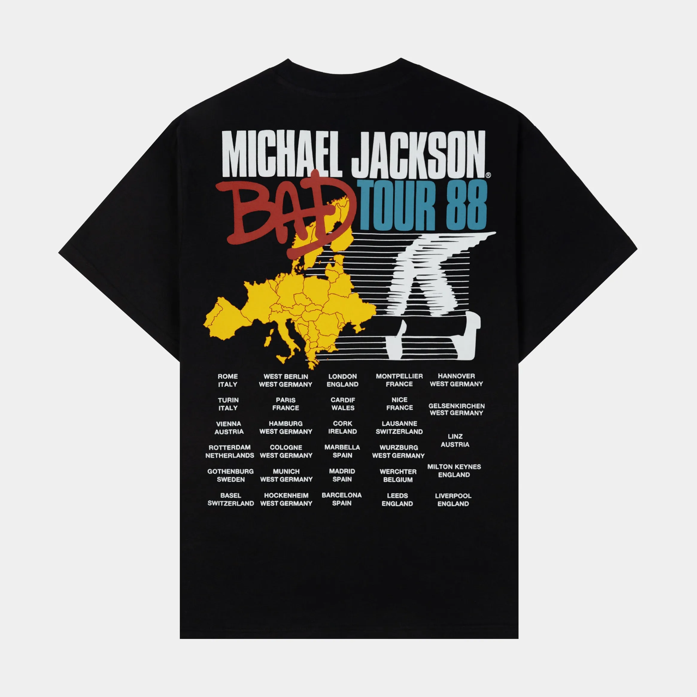 SP x Michael Jackson World Tour 88 Mens Short Sleeve Shirt (Black) Trendy Comfort