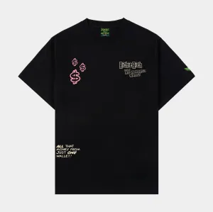 SP x Richie Rich Wonderful Wallet Mens Short Sleeve Shirt (Black/Cream) Versatile and Comfortable Performance Wear