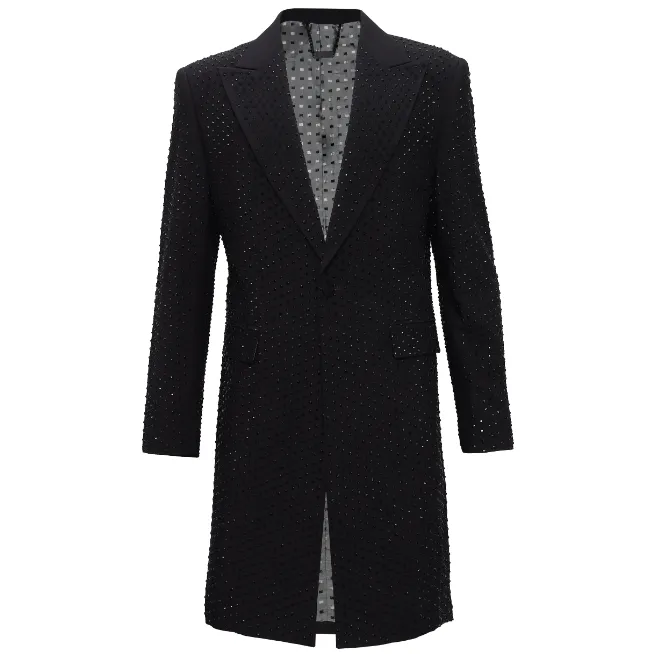 Non Bulky Design Urban Hike Style Sparkle The Night Away Long Blazer BLACK/BLACK