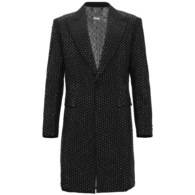 Sparkle The Night Away Long Blazer BLACK/SILVER Urban Fit Look