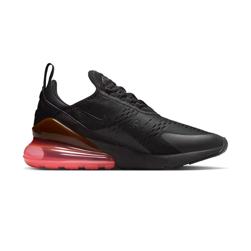running in a rural area shoes Compression Resistant Mesh Men's Air Max 270 Black/Black/Hot Punch