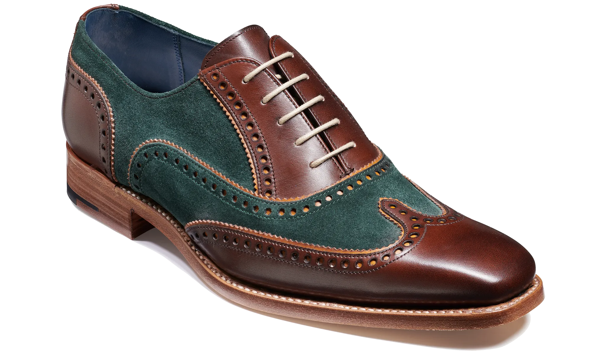 Clean Style Pad Comfort Spencer - Walnut Calf / Green Suede
