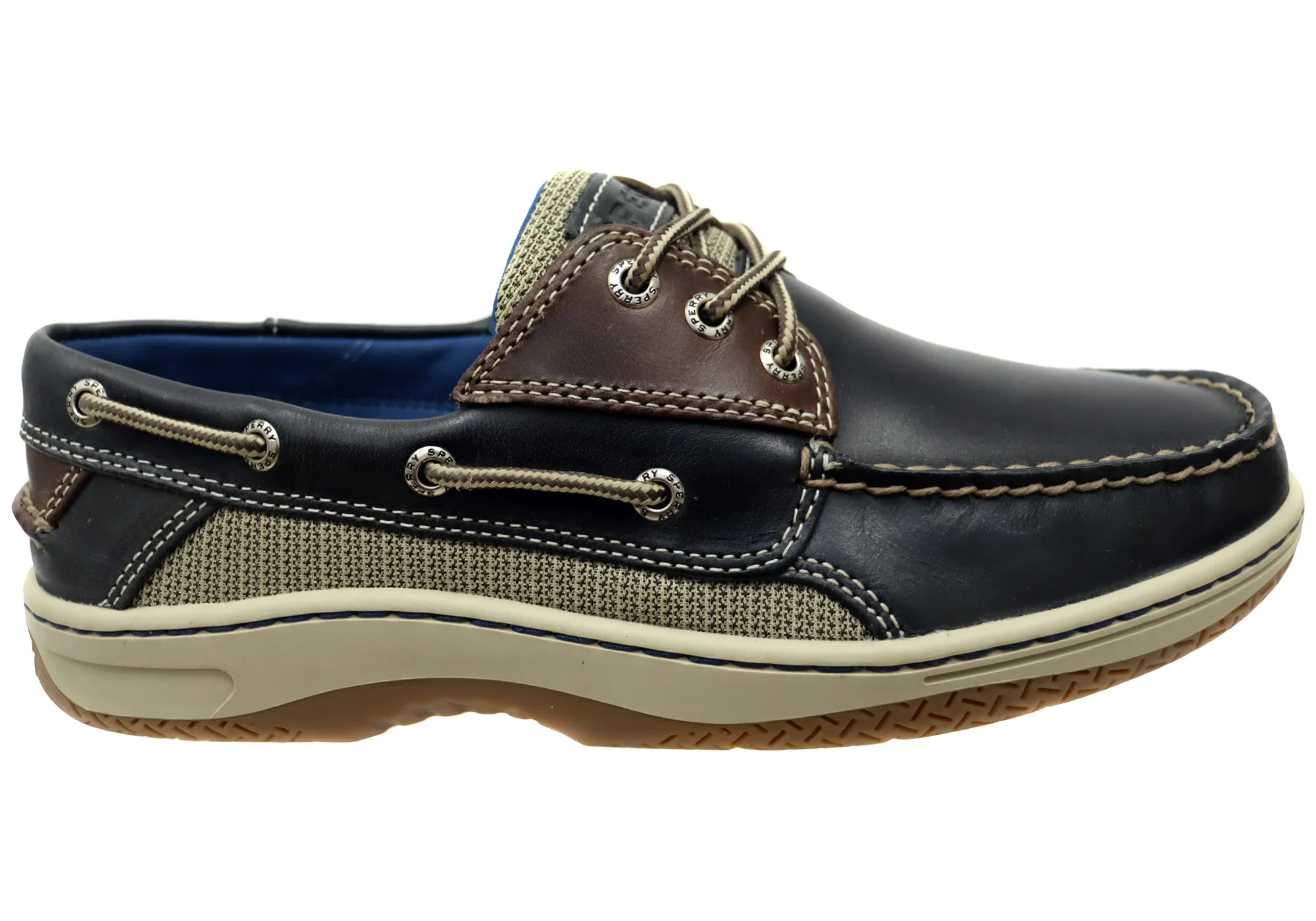 Smart Wardrobe Sperry Mens Billfish Comfortable Wide Width Leather Boat Shoes