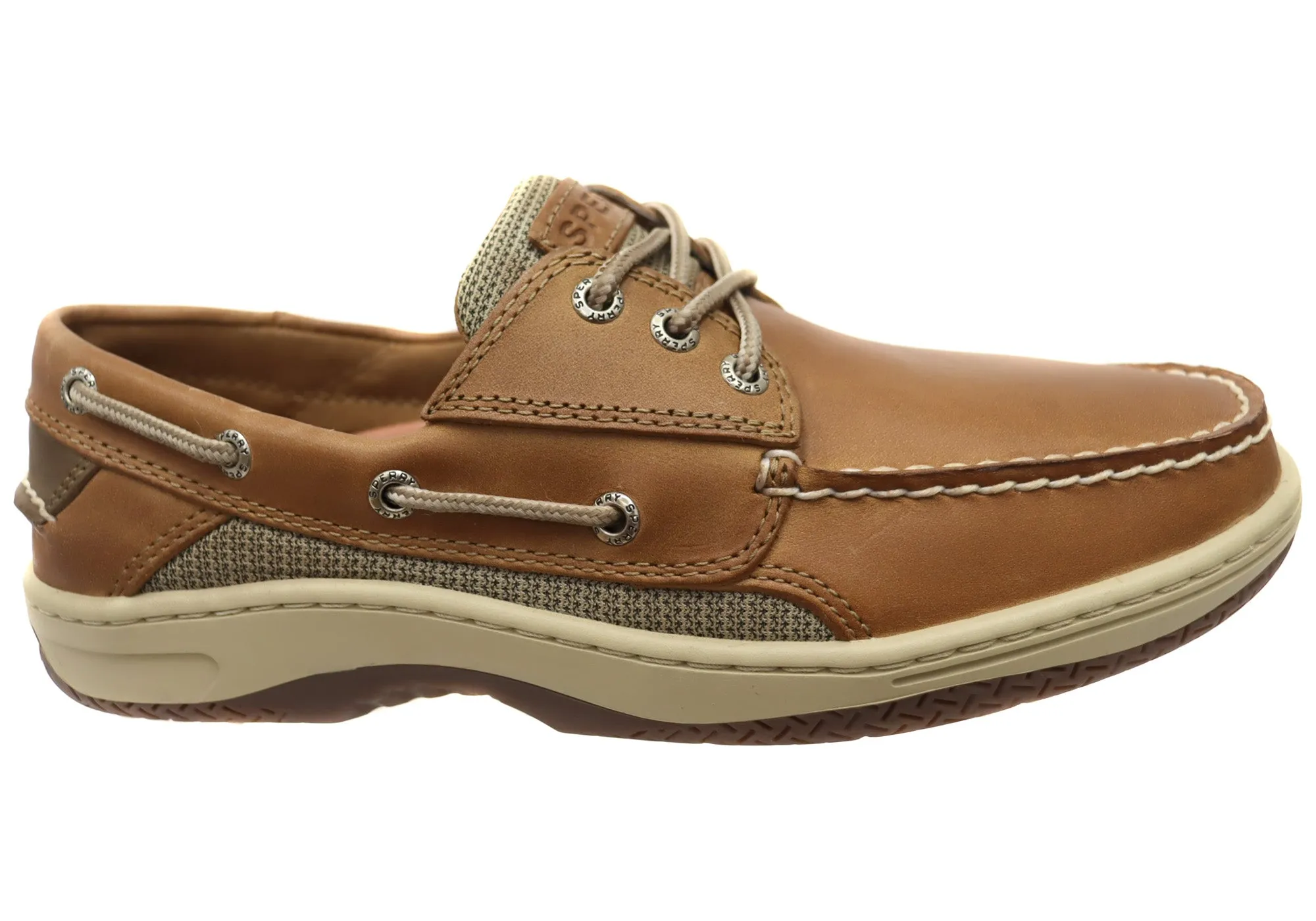 Sperry Mens Billfish Comfortable Wide Width Leather Boat Shoes Even Path Grip Power