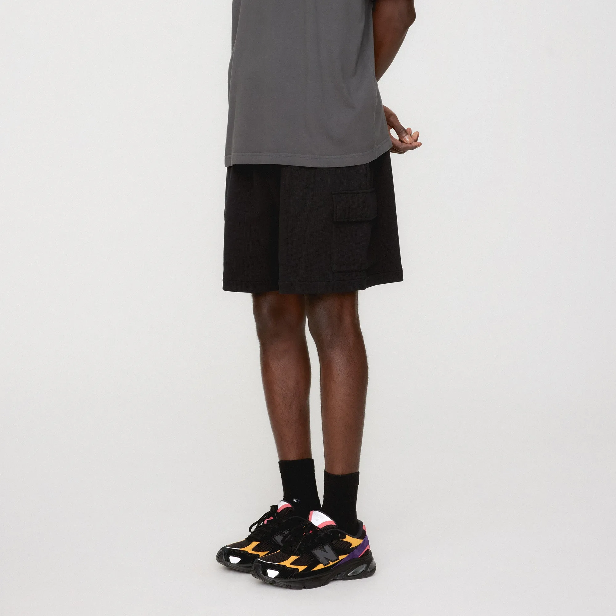 Kith Micro Waffle Fairfax Cargo Short - Black LaserCutEdging AntiSnagTechnology