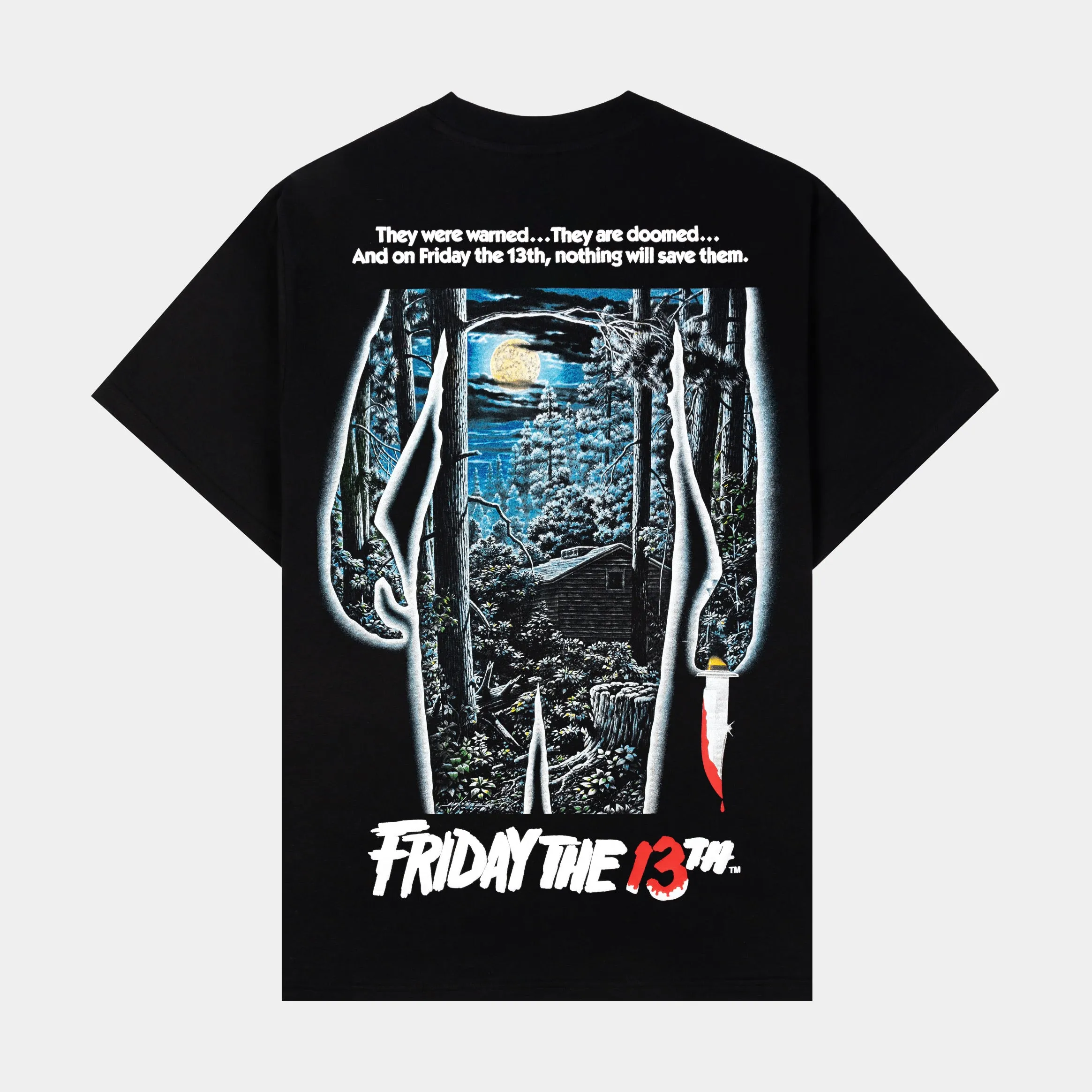 SP x Friday The 13th Doomed Mens Short Sleeve Shirt (Black/Blue) Reinforced Neckline Classic timelessness