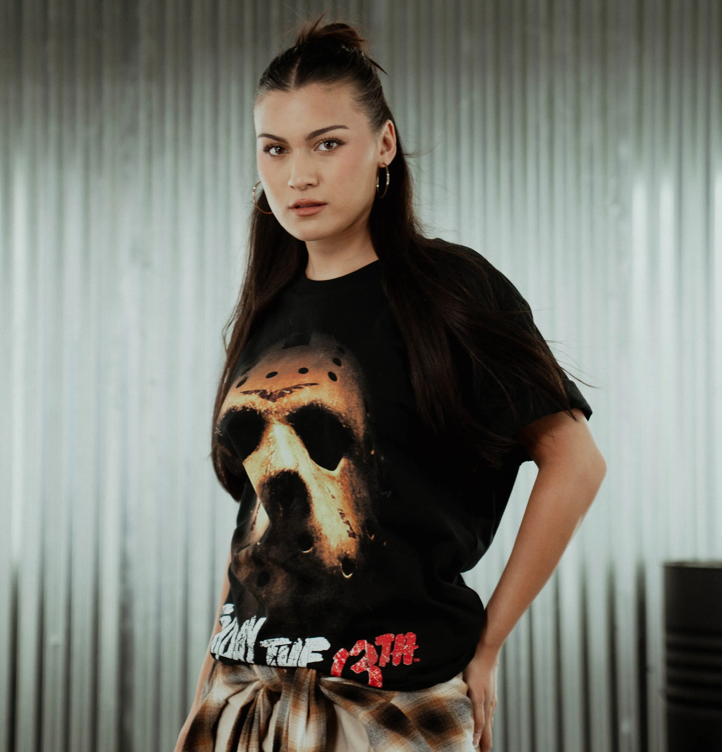 SP x Friday The 13th Doomed Mens Short Sleeve Shirt (Black/Blue) Men's masculinity Light Fashion