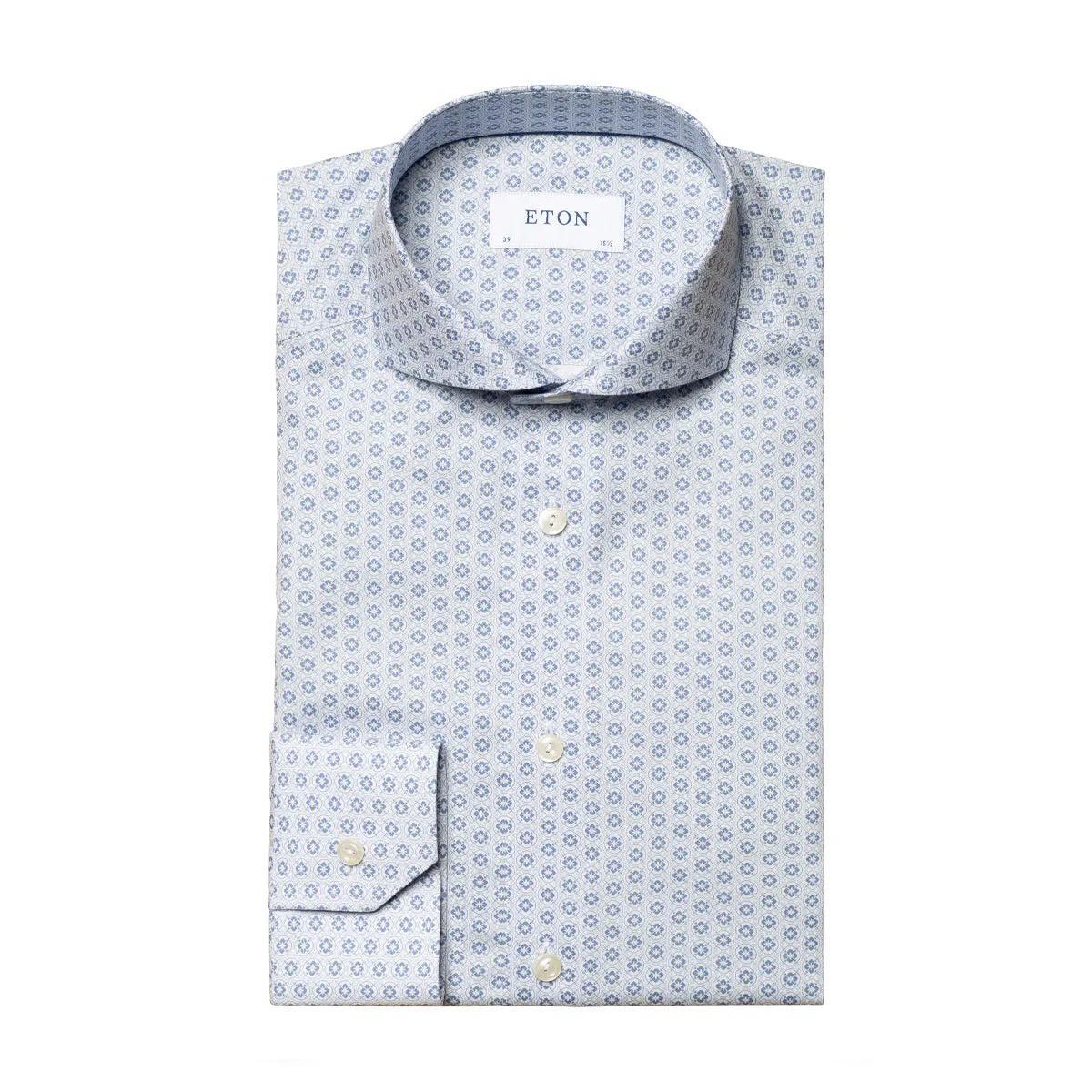 Durable Quality Eton - Slim Fit Patterned Shirt in Blue