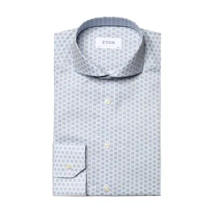 Durable Quality Eton - Slim Fit Patterned Shirt in Blue