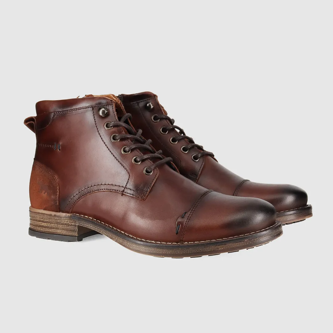 Scotia Lace Up Boots Burnished Brown Country Side
