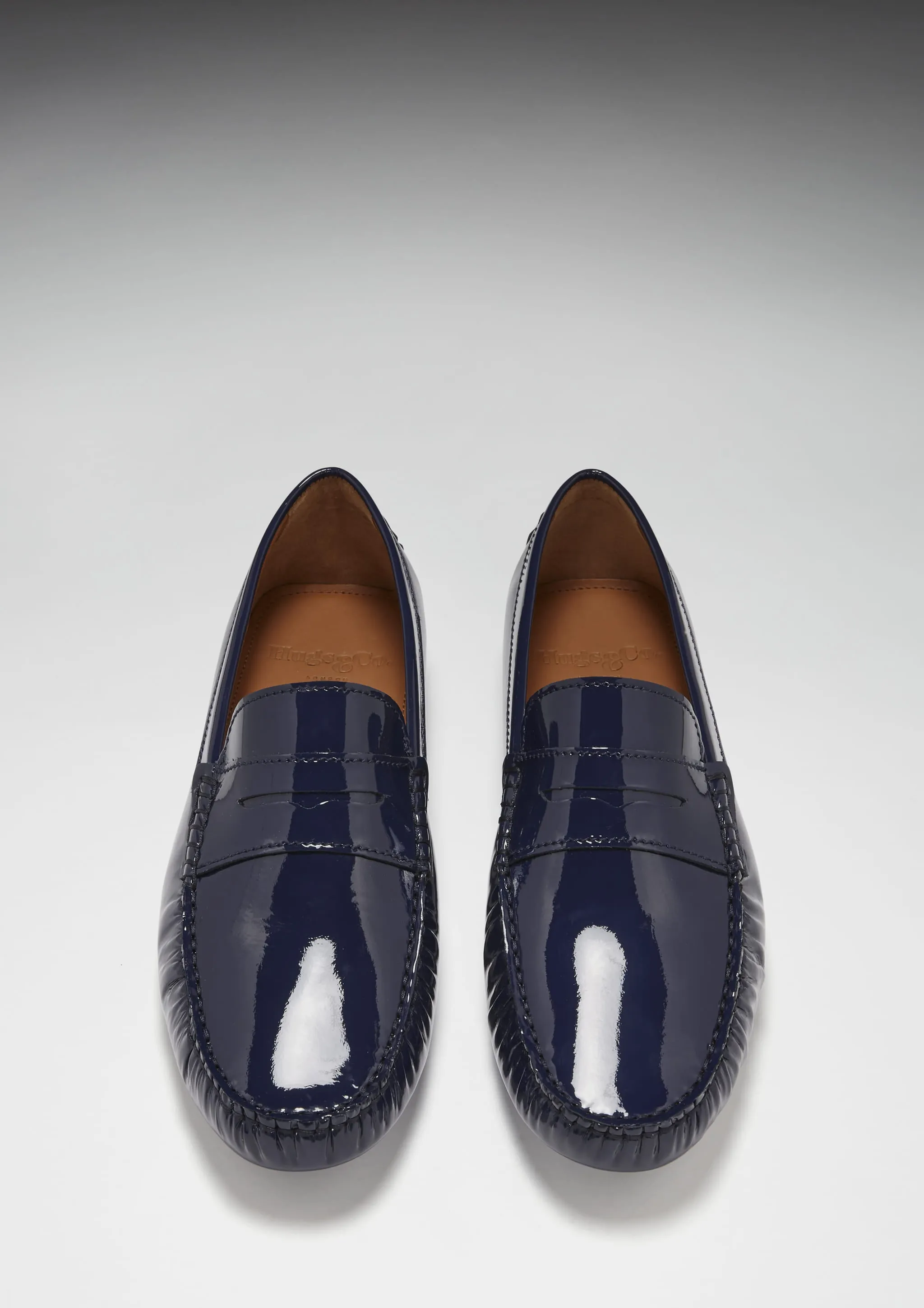 Easy Fit Penny Driving Loafers, navy blue patent leather