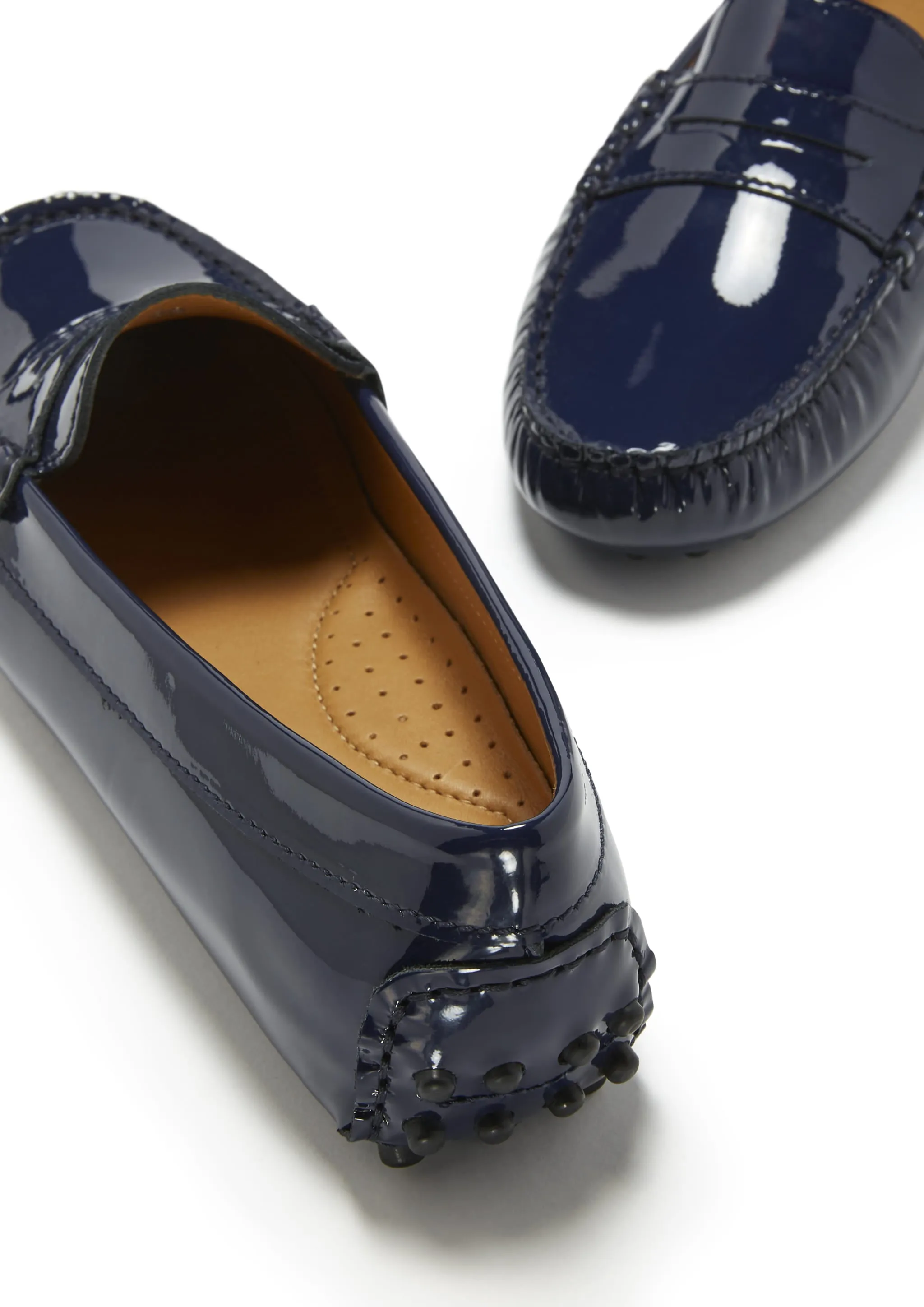 Penny Driving Loafers, navy blue patent leather Calm Step Fashion Accent