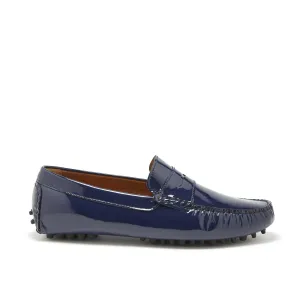 Penny Driving Loafers, navy blue patent leather Season Flex