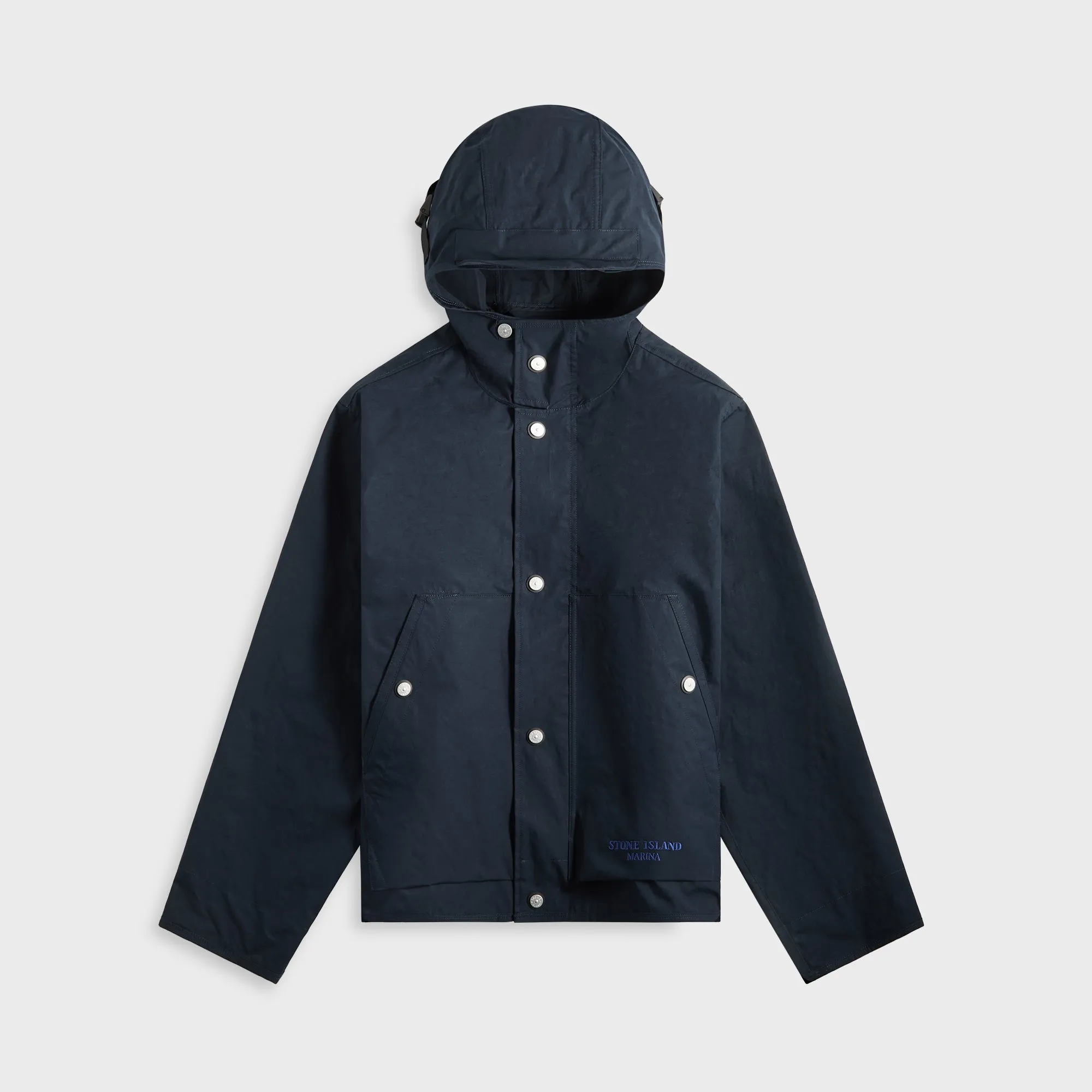 Weekend Outing Wear Stone Island Aluminum Tela Marina Short Parka - Navy Blue