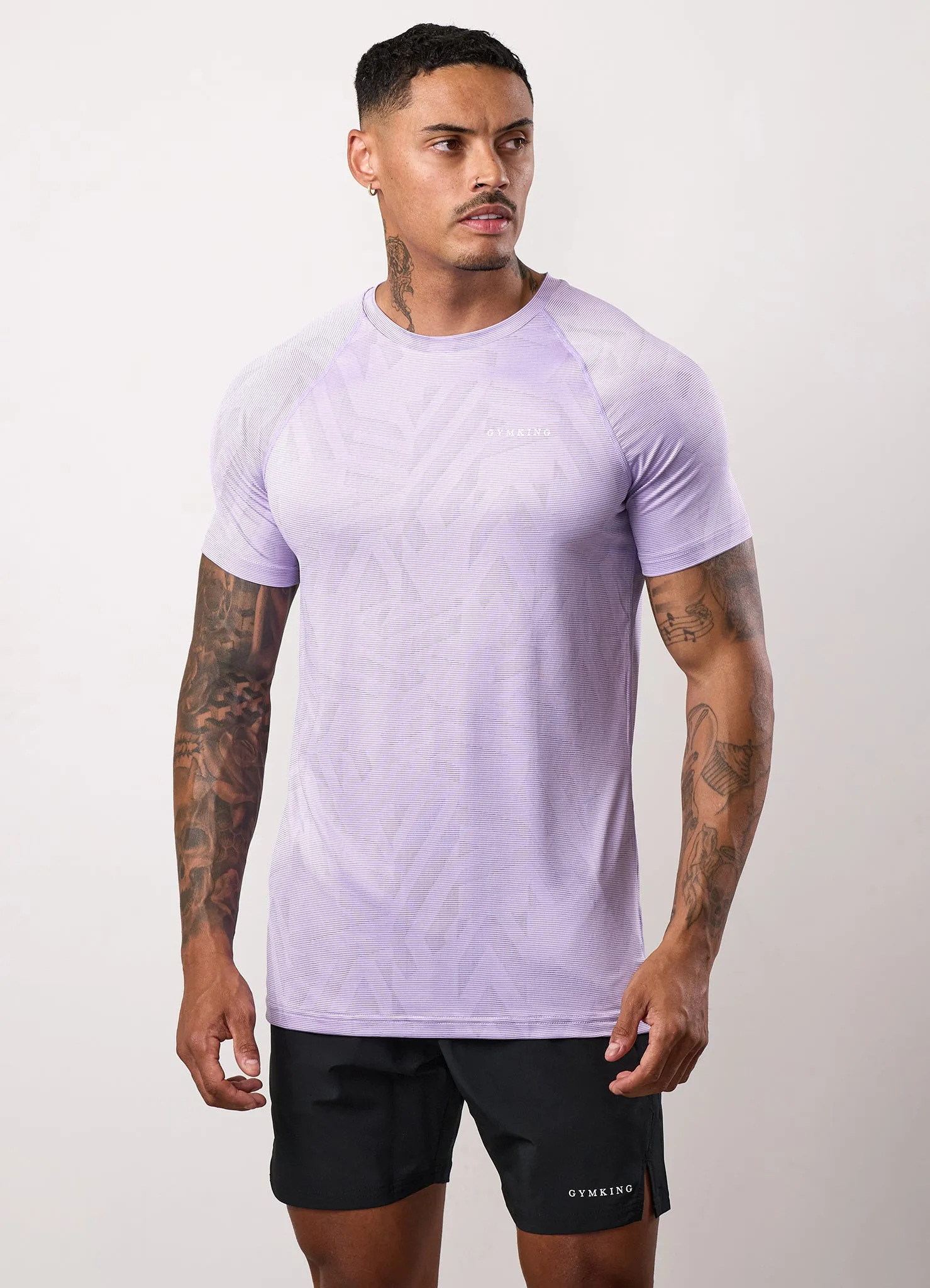 Abstract print Simple yet stylish Gym King Limitless Abstract Knit Tee - Violet Sky