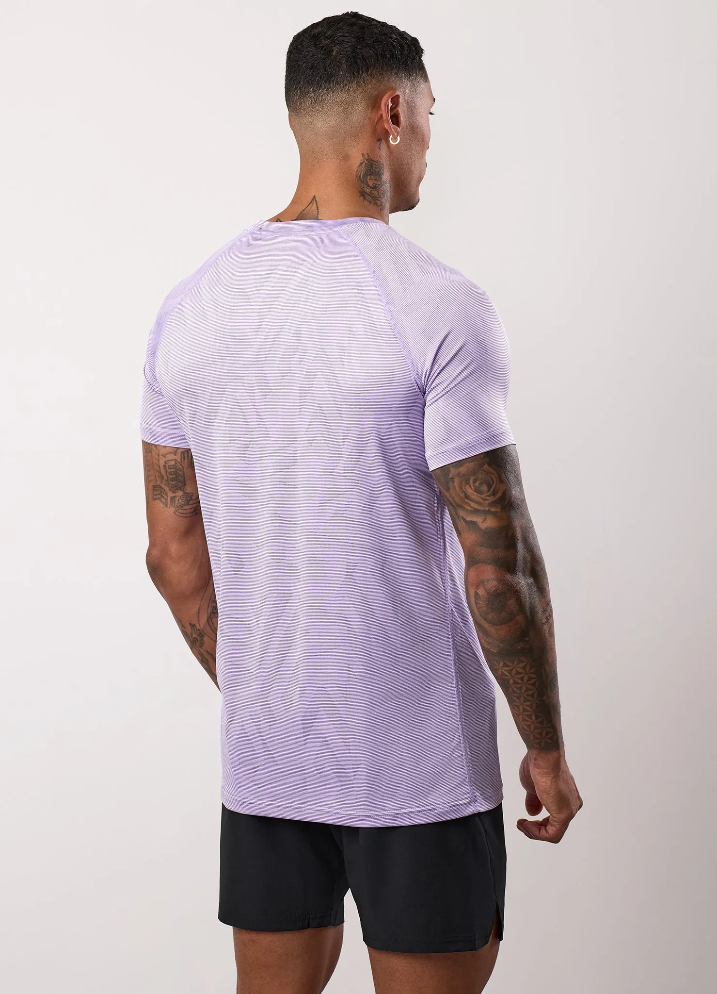 Heathered Texture Thermal regulation Gym King Limitless Abstract Knit Tee - Violet Sky
