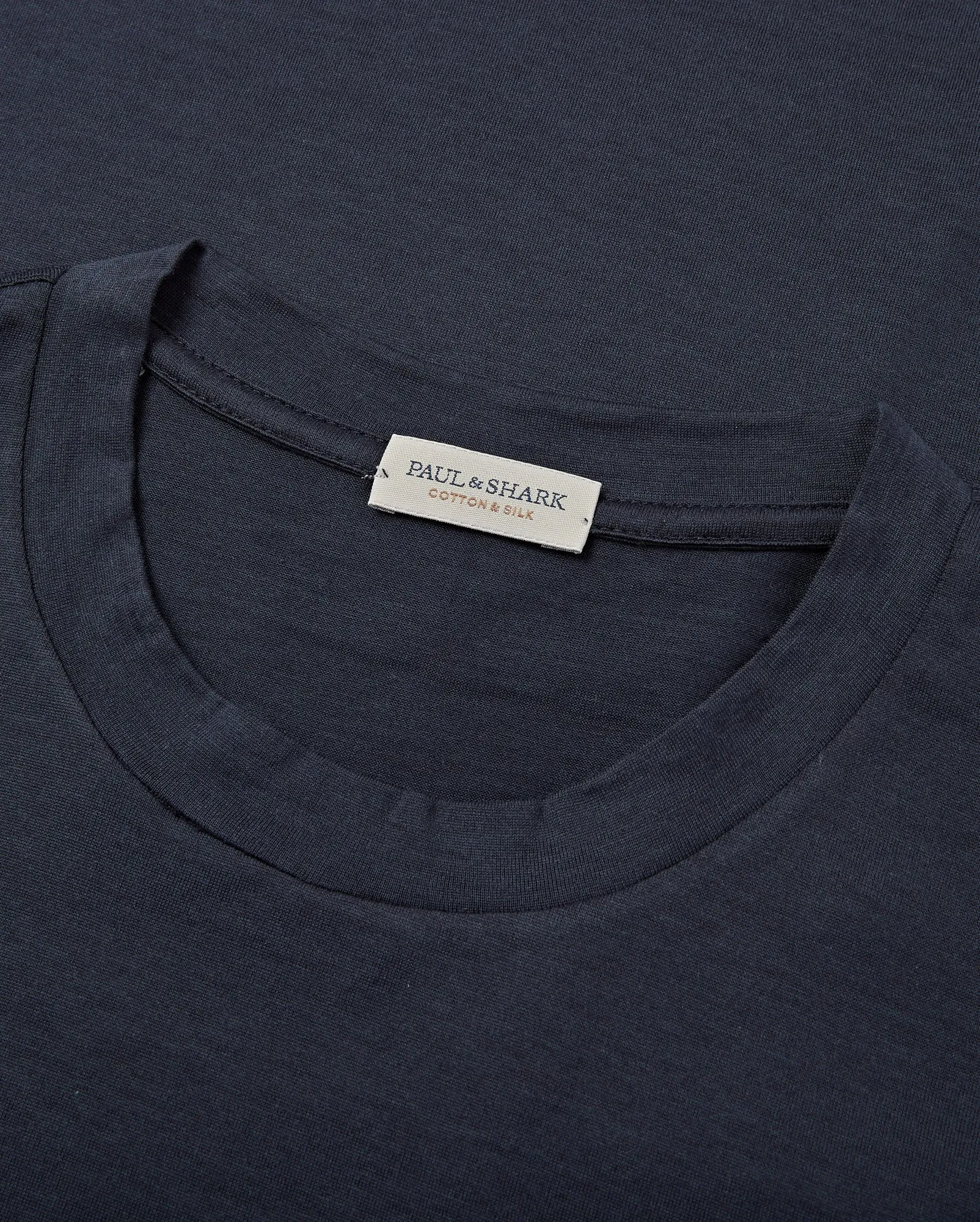 Paul & Shark Riviera Cotton & Silk Short Sleeve T-shirt (Blue) Active Wear Fit StretchReinforcedArmholes