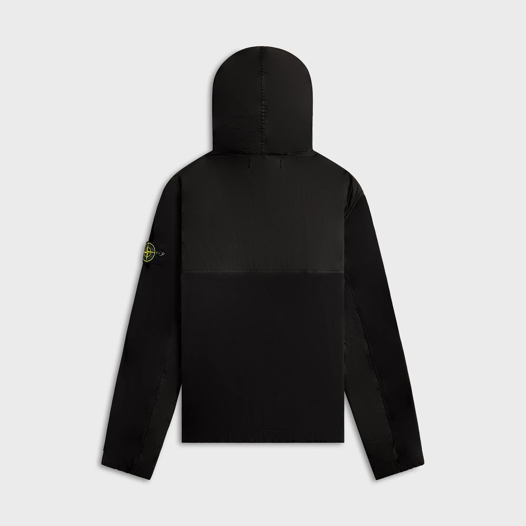 Stylish Chill Piece Zip Pockets Stone Island Garment Dyed Crinkle Reps Nylon Jacket - Black