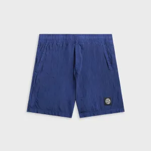 Wide-leg cut Geometric Pattern Stone Island Nylon Metal Swim Short - Bright Blue
