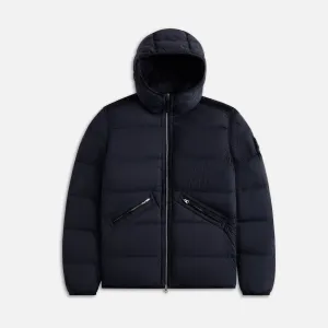 Stone Island Real Down Hooded Jacket - Navy Blue Breathable Lining