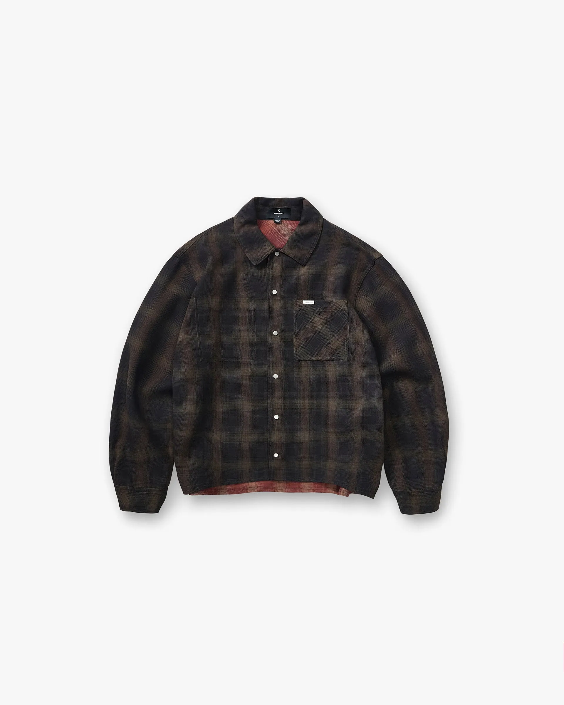 Lightweight Layers Bonded Reversible Check Overshirt - Nero