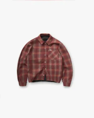 Bonded Reversible Check Overshirt - Nero youth trend