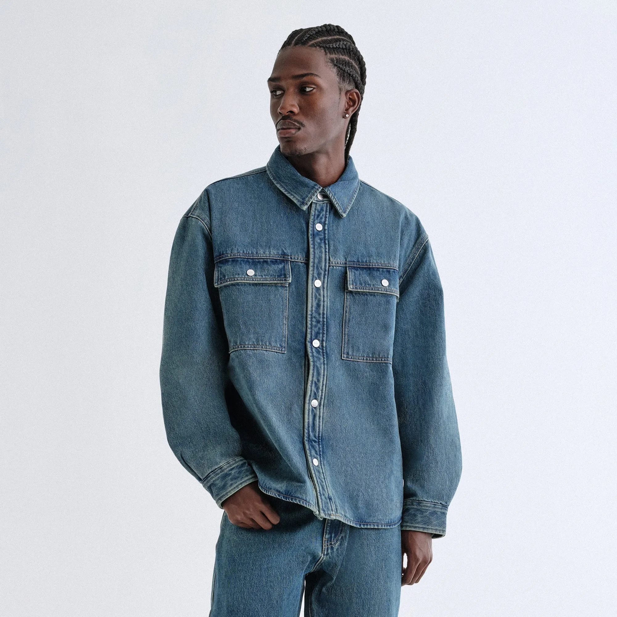 Flexible Shoulder Gussets Kith Denim Apollo Shirt Jacket - Luka Wash