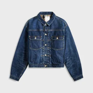 Visvim Ss 101X Jacket Damaged Check - Beige / Indigo Ultra Lightweight Design