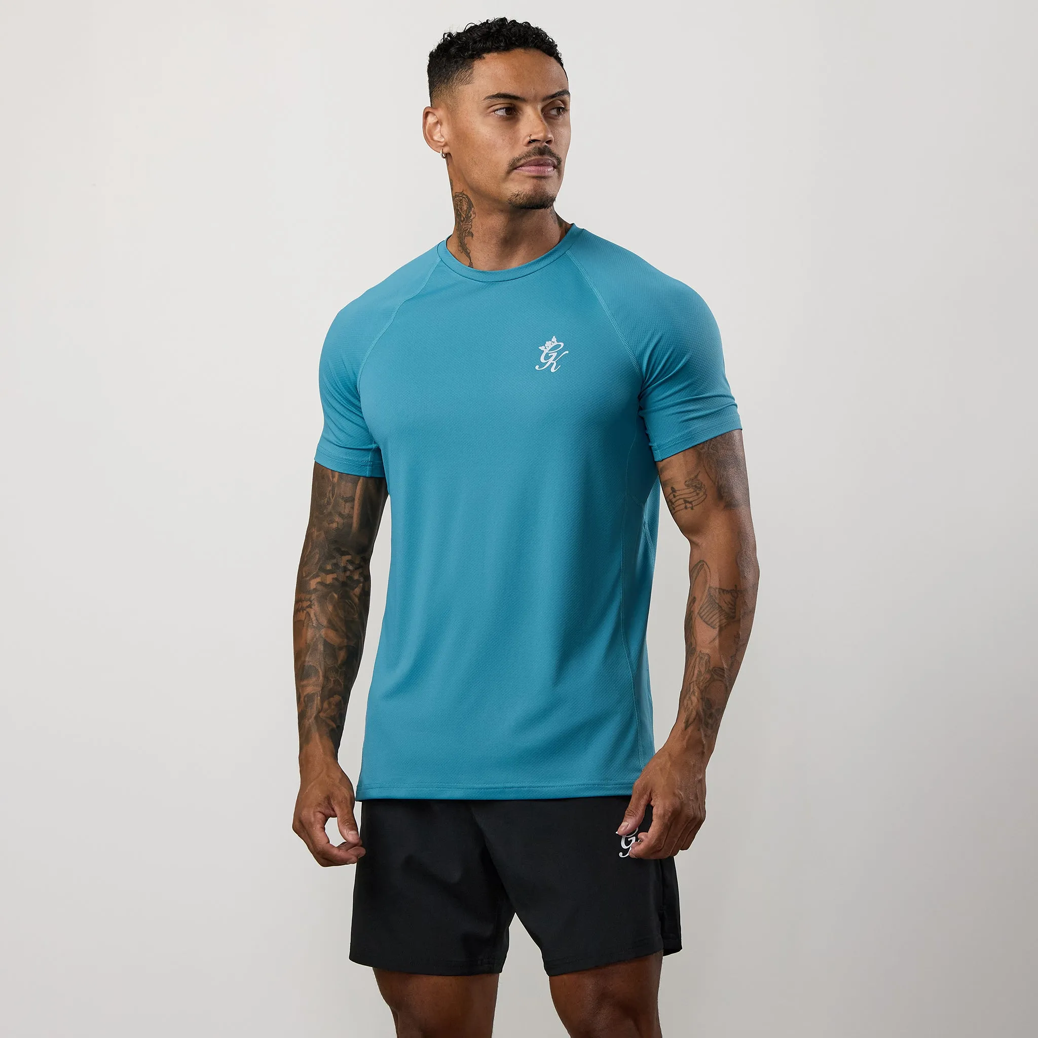 Casual Style Wear UPF Rated Fabric Gym King Energy Tee - Stormy Sky