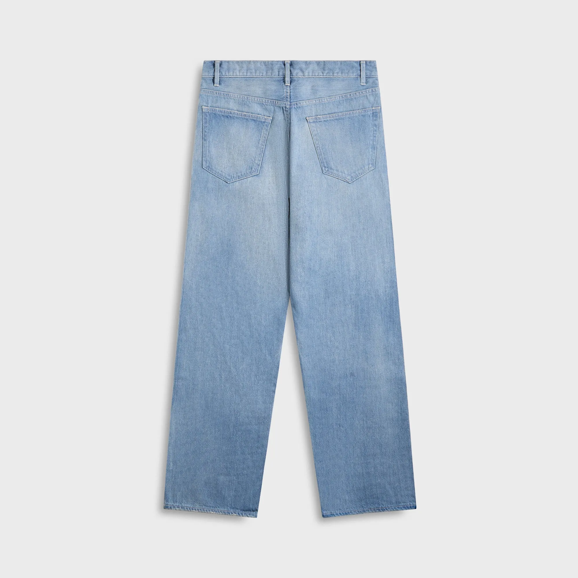 Auralee Selvedge Faded Light Denim Wide Pants - Light Indigo Fashion Lover Minimalist