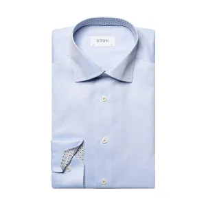 Eton - Contemporary Fit Pattern Trim Shirt in Blue Timeless elegance All-Day Wear