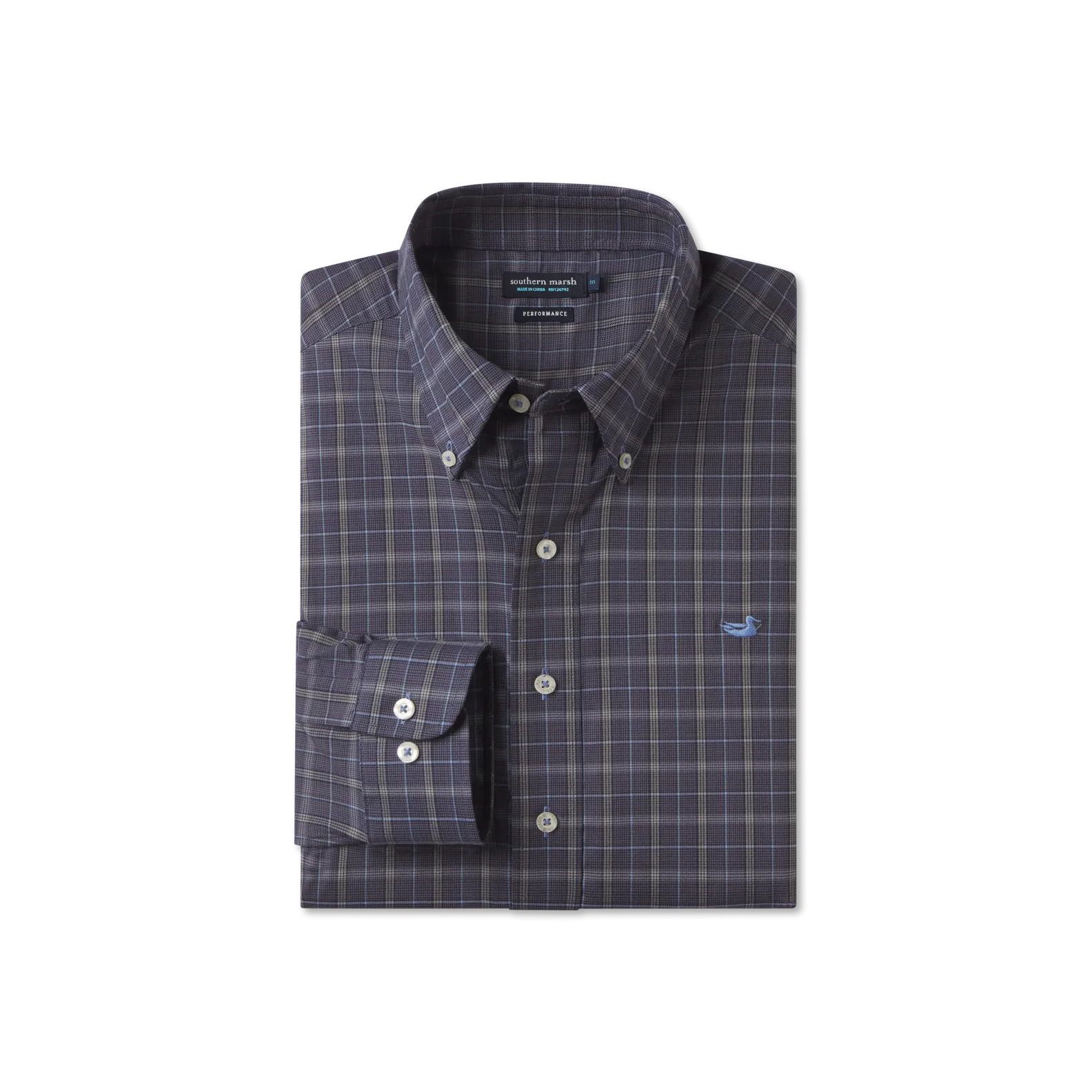 Loose Comfort Retro Vibe Bastrop Performance Check Dress Shirt