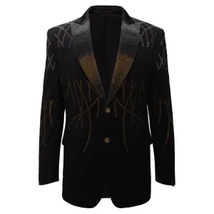 Waterproof Stitch Details Airy Layer Fit Bold Grace Blazer BLACK/GOLD