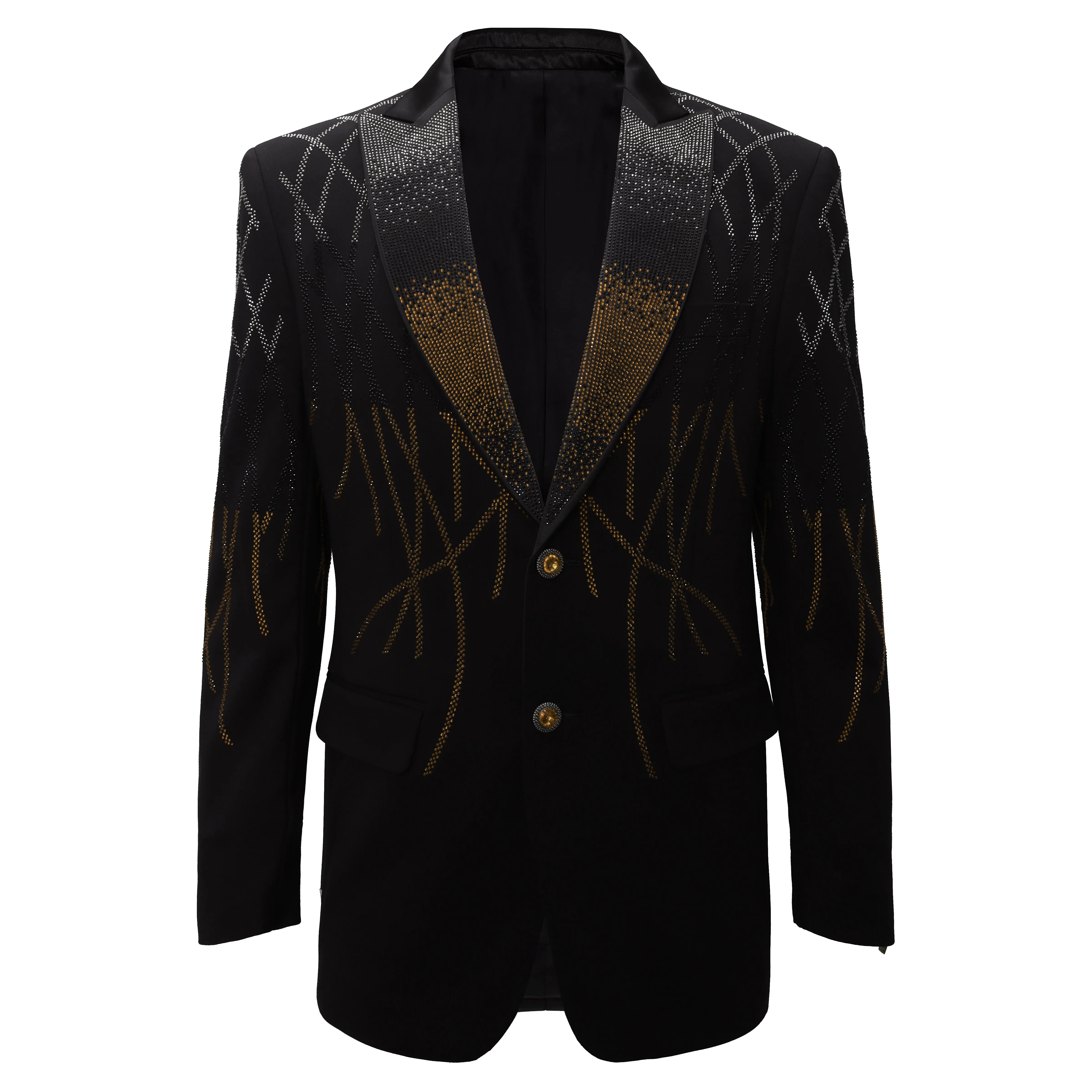 Airtight Fasteners Anti Pilling Textile Bold Grace Blazer BLACK/GOLD