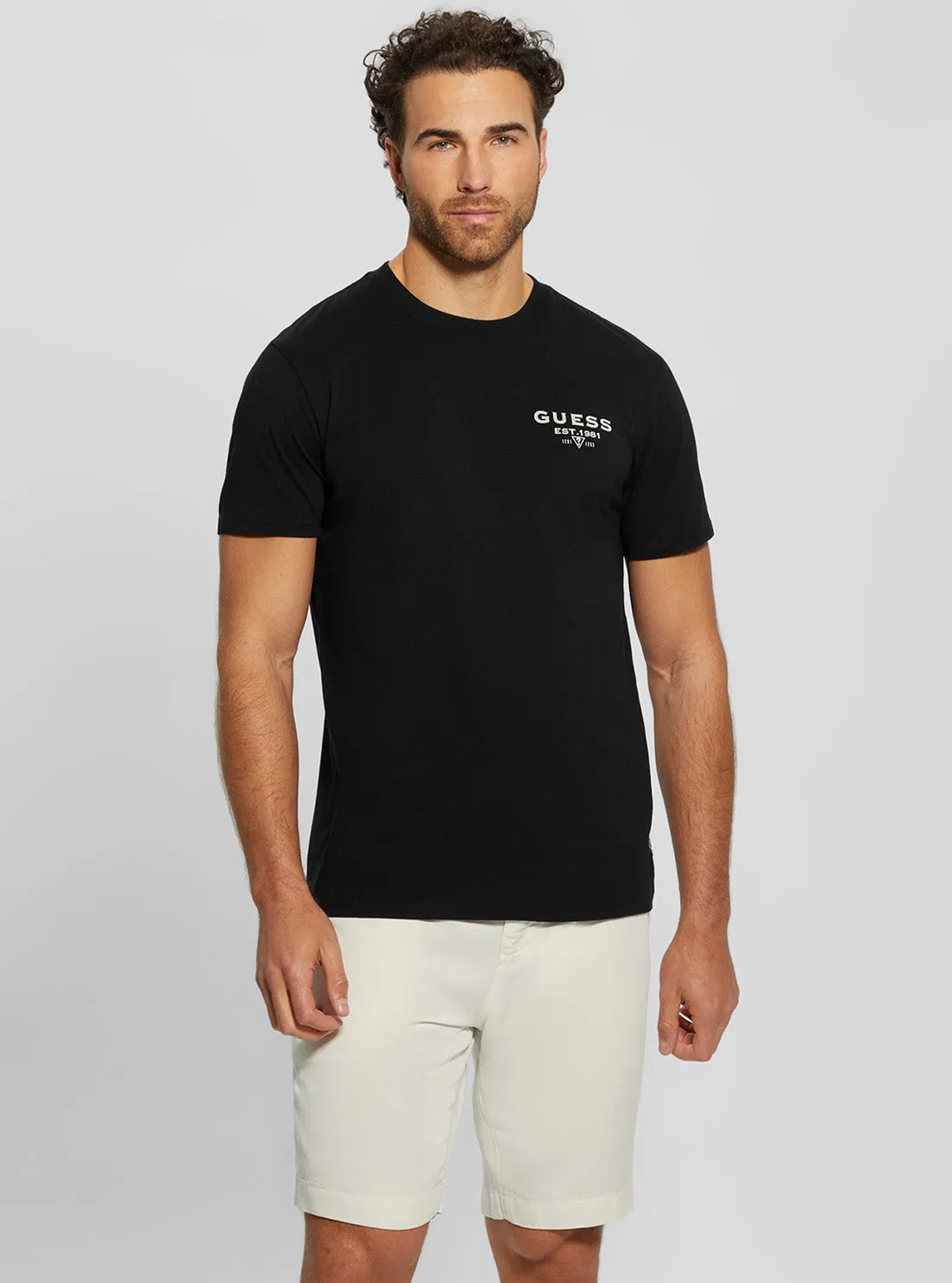 Eco Black Basic Classic Logo T-Shirt Modern Outfit