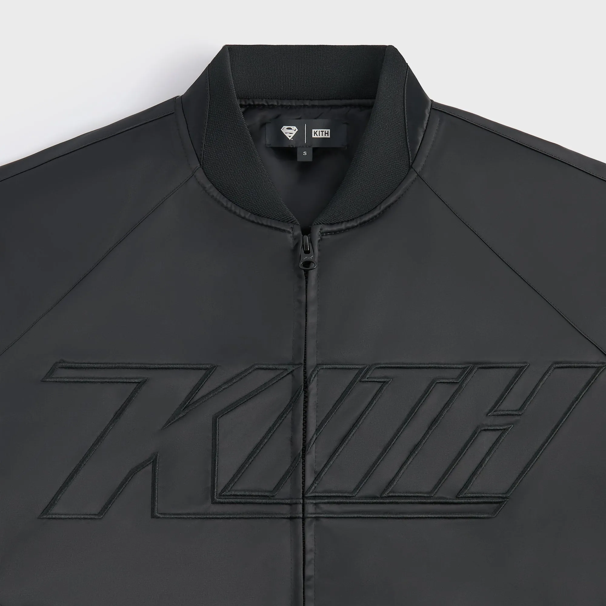 Superman | Kith Satin Bomber Jacket - Black Light Day Jacket Classic Zip Up