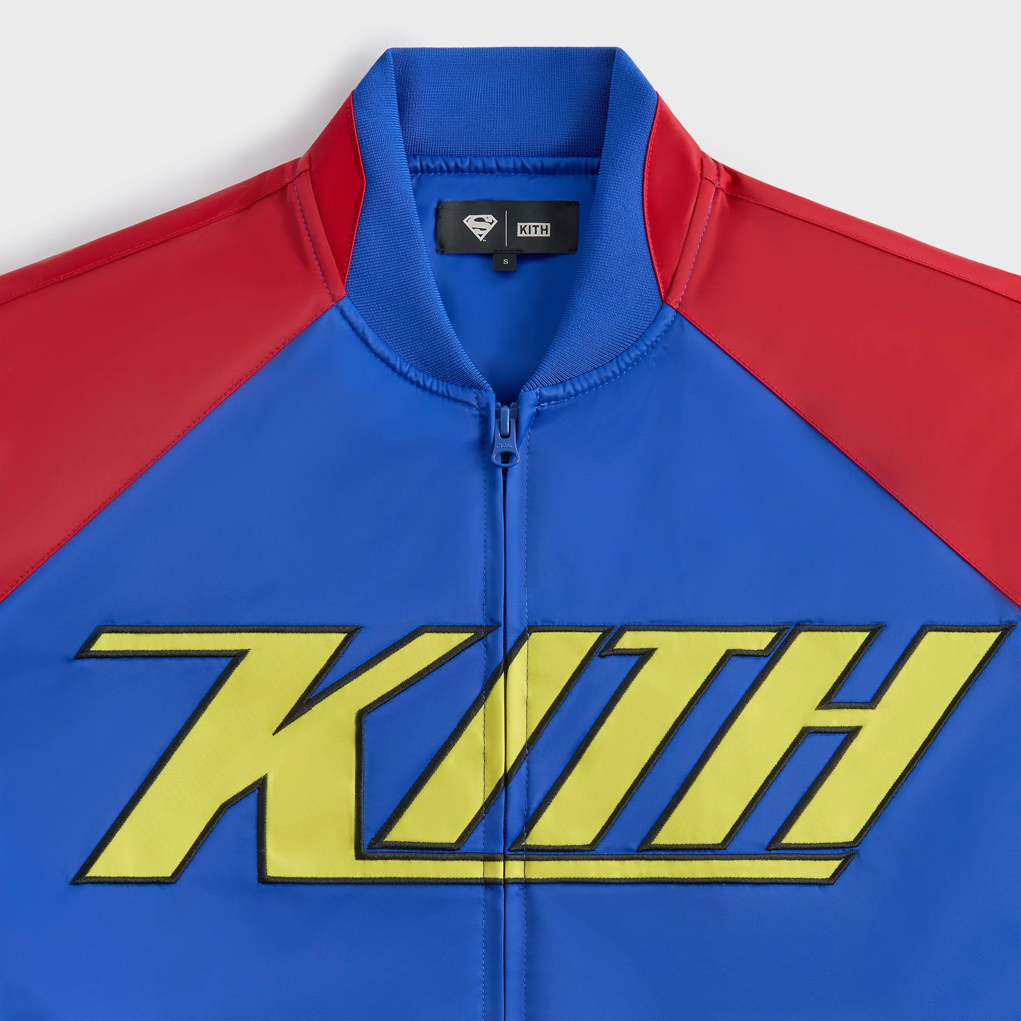 Superman | Kith Satin Bomber Jacket - Cyclone Recycled Polyester Trendy Must Have