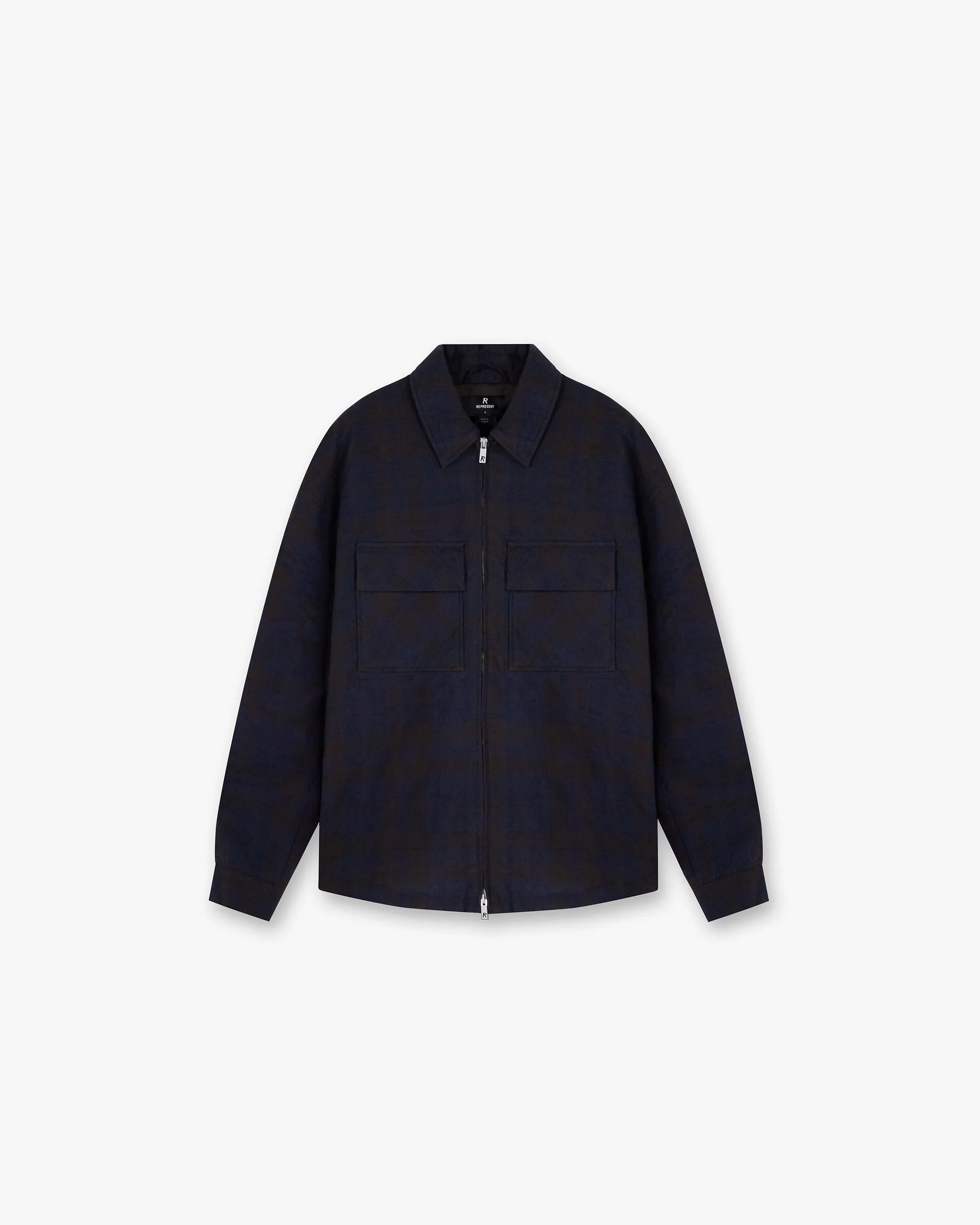 Wadded Zip Overshirt - Midnight Navy Textured Finish Affordable Fashion