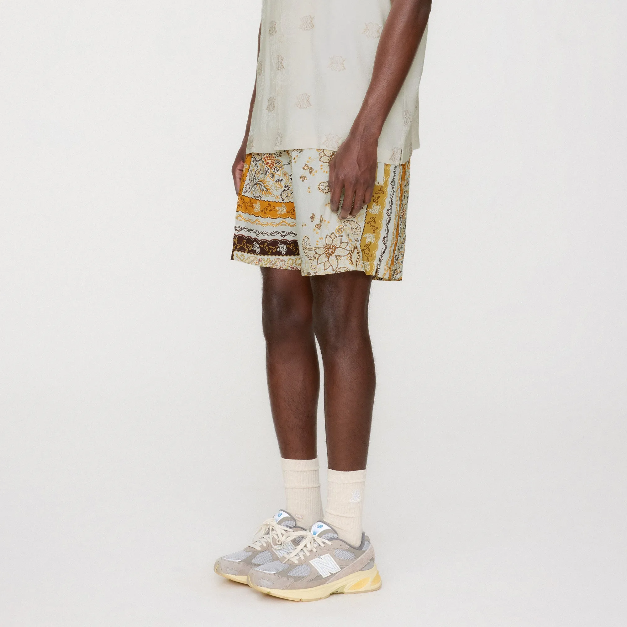 Kith Panelled Bandana Ashton Swim Short - Sandrift Stretch Fit Design