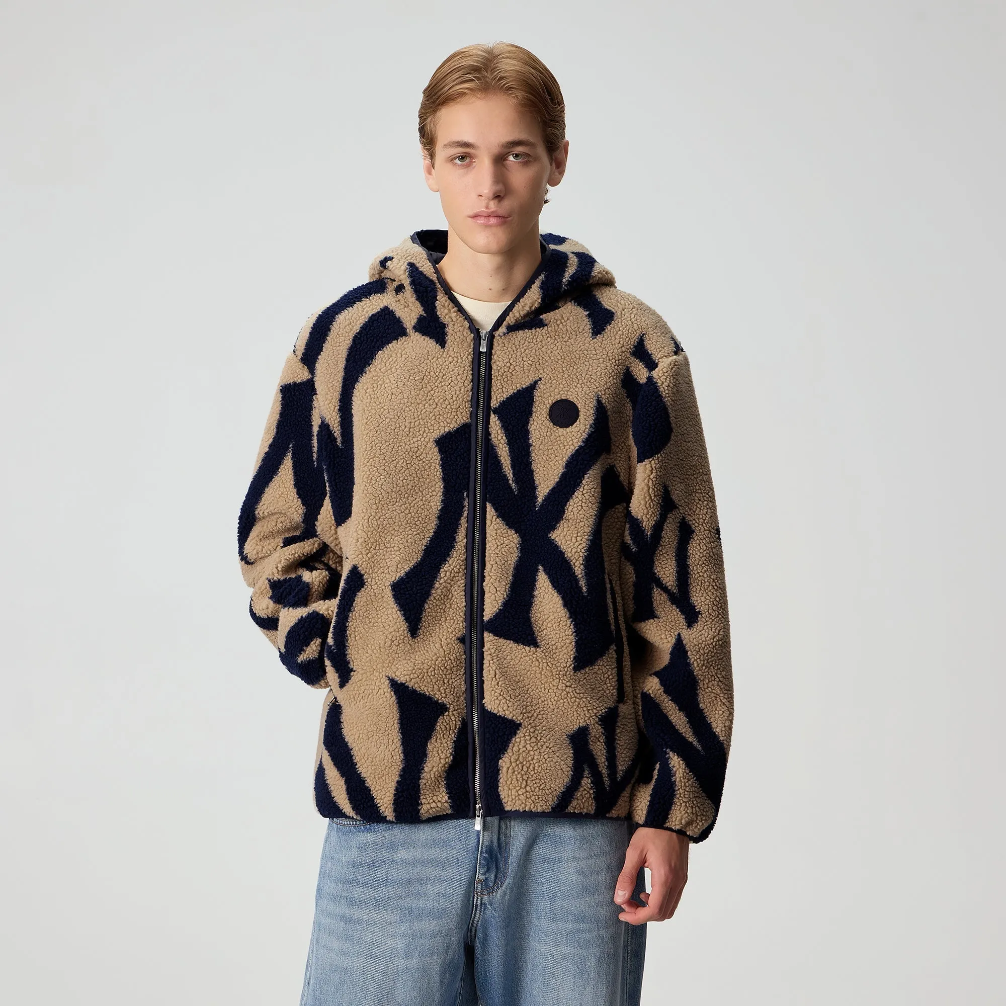 Everyday Active Style Anti Static Inner Layer Kith for the New York Yankees Hooded Pinehurst Sherpa Jacket - Canvas