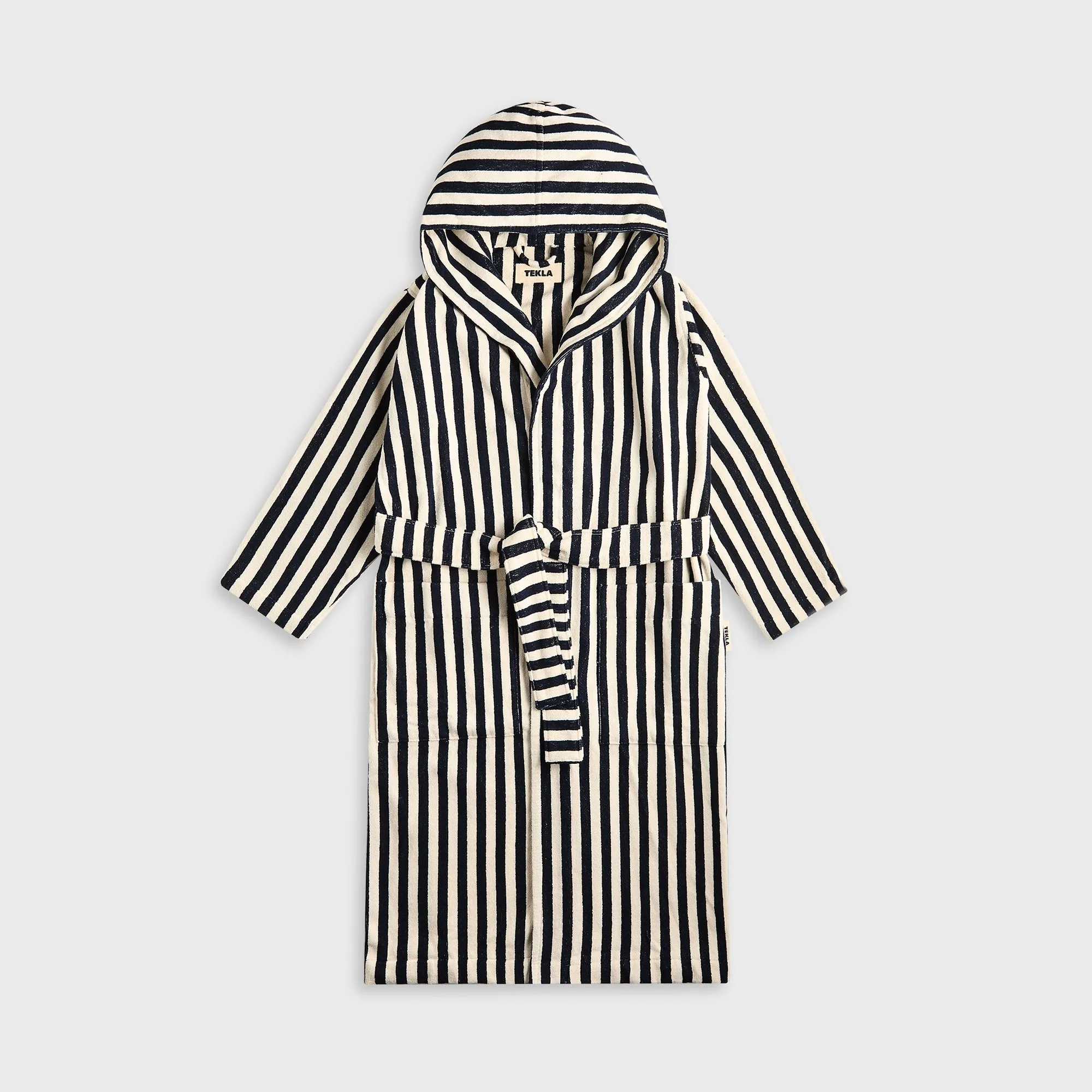 Tekla Hooded Bathrobe - Humbug Stripes FullCoverageHood OdorControlTreatment